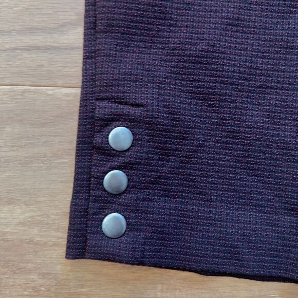 Chico's Ankle Pants Size 1 (M/8) Burgundy Black Two Tone with Rivets - Picture 3 of 12